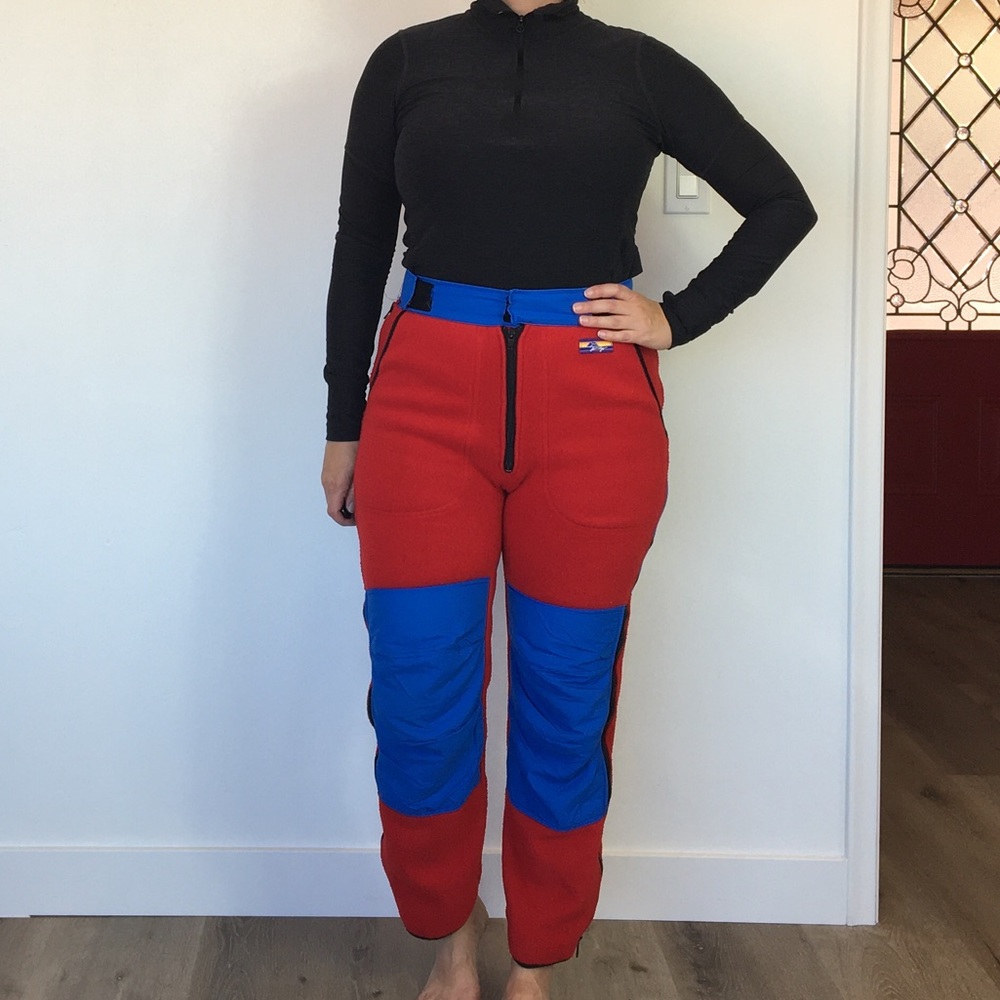Vintage 1990s SUNRIDGE Ski Pants Fleece Full Zip